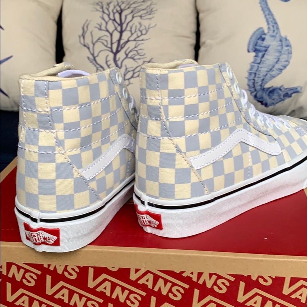 VANS Sk8-Hi TAPERED CHECKERBOARD Zenbl/TRWht WMNS - Picture 10 of 16